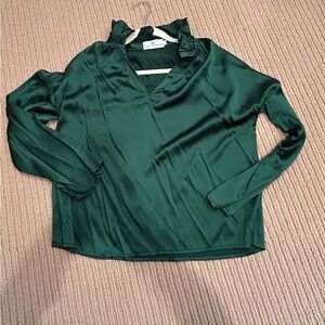 Green Ruffled Blouse